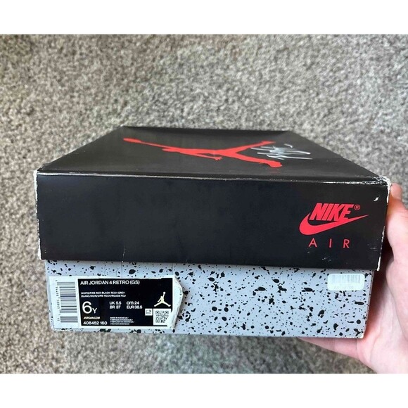 Nike Air Jordan 4 Retro Fire Red Size 6 Youth (Size 7.5 Women's) - Picture 7 of 9